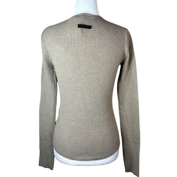 Fear of God ESSENTIALS Fitted Sweater in Desert Sand Medium Womens Top - Picture 8 of 15